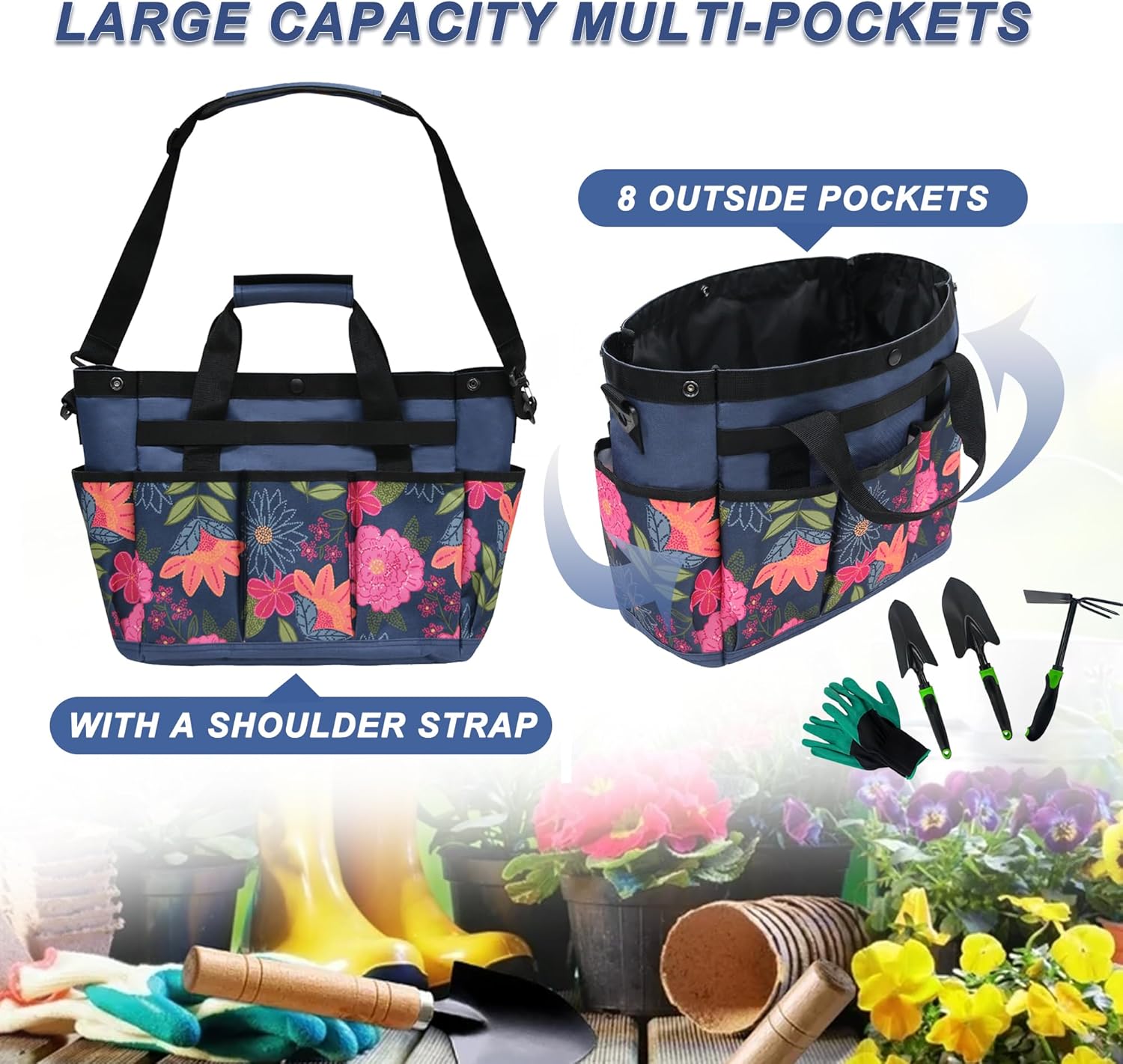 Canvas Garden Tool Tote Bag