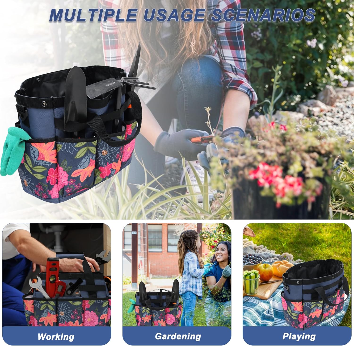 Canvas Garden Tool Tote Bag