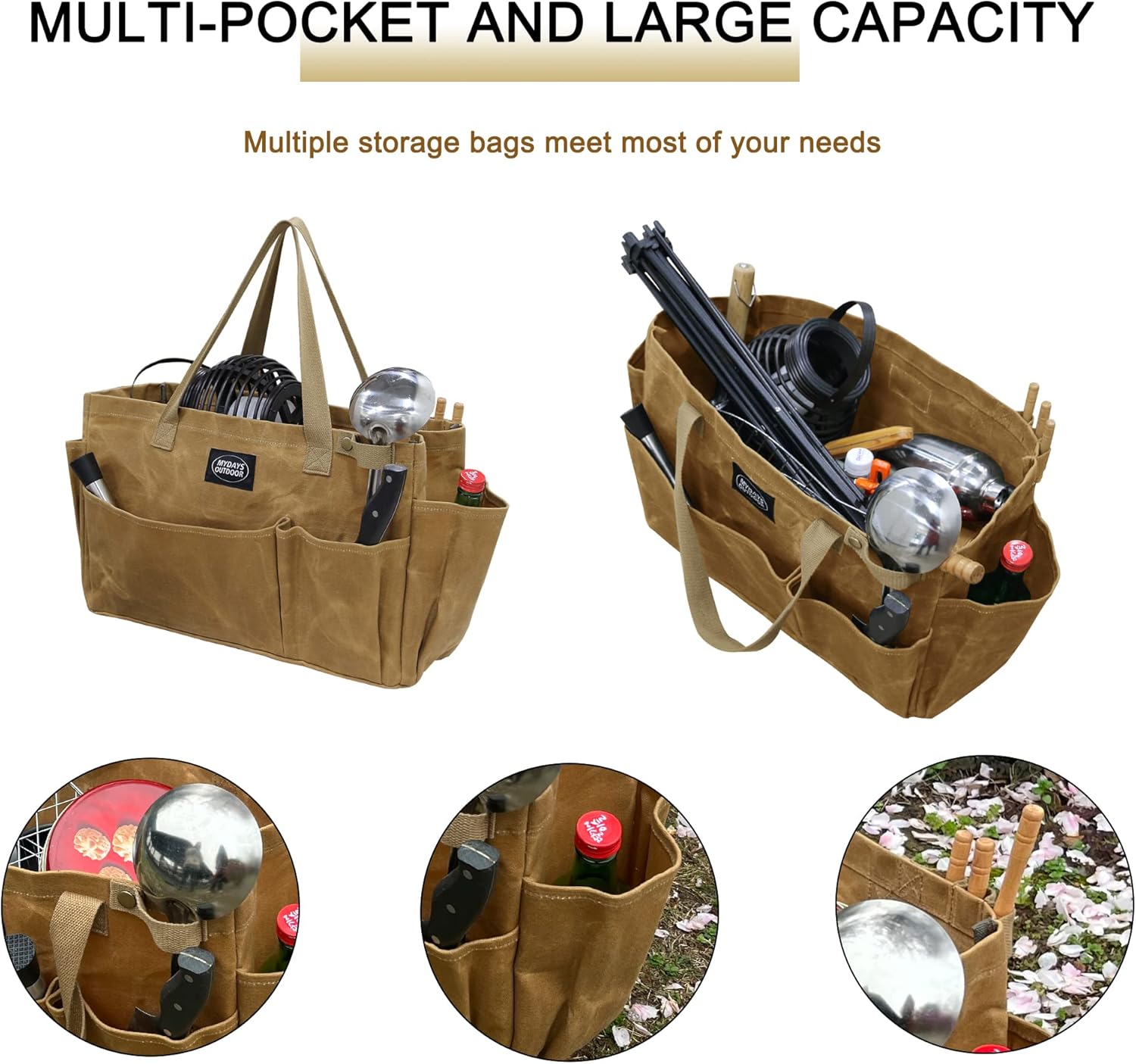Waxed Canvas Camping Tool Storage Bag