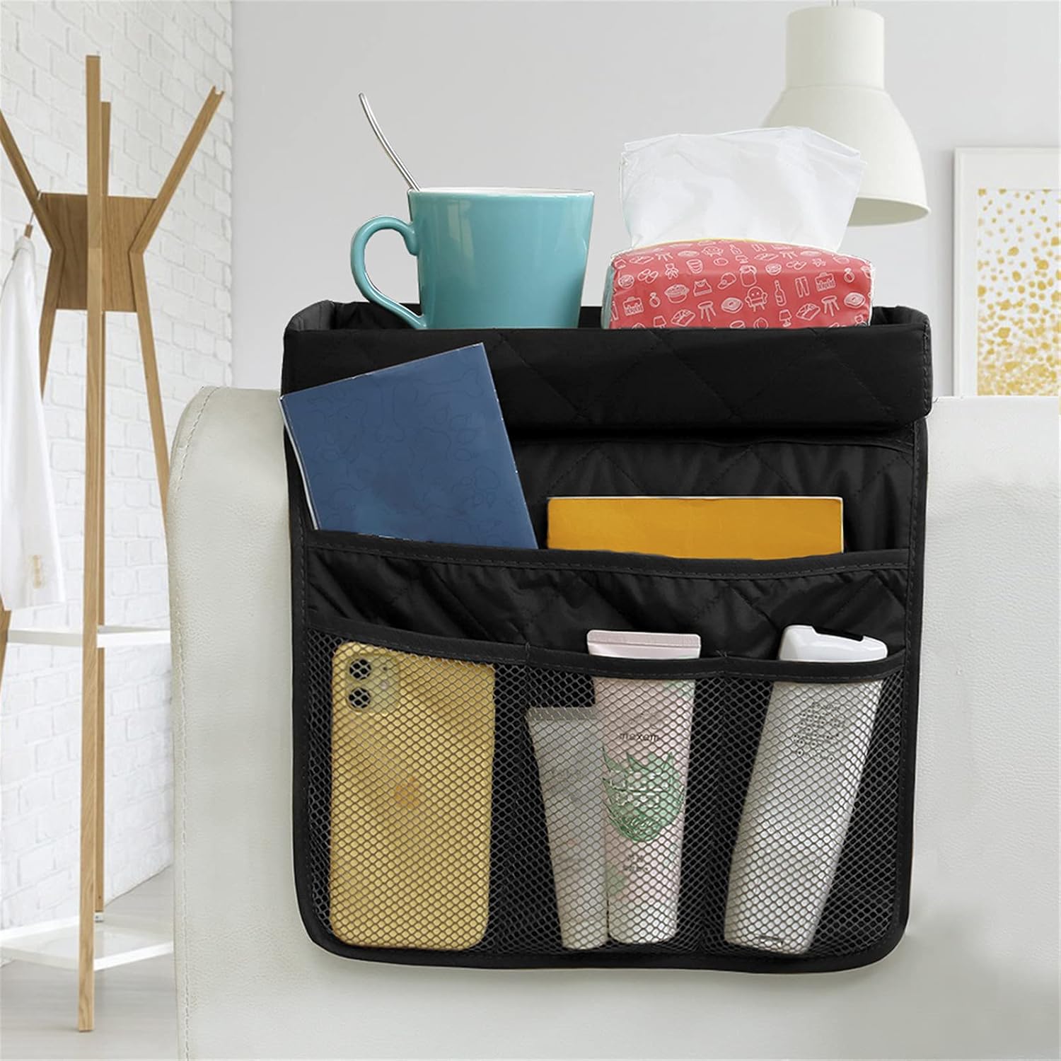 Sofa Armrest Organizer with Holder Tray