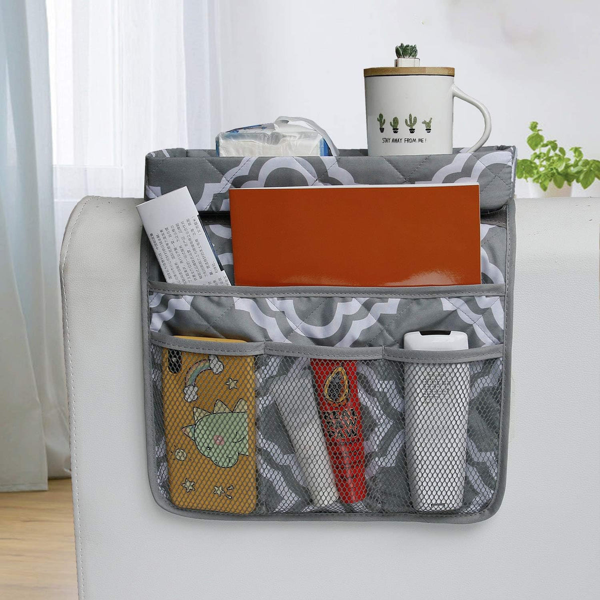 Sofa Armrest Organizer with Holder Tray