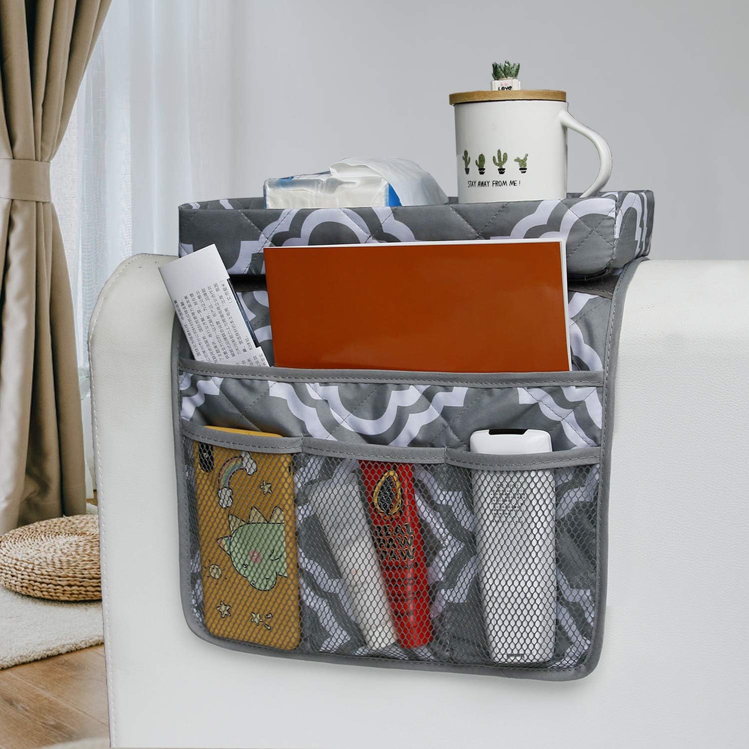 Sofa Armrest Organizer with Holder Tray