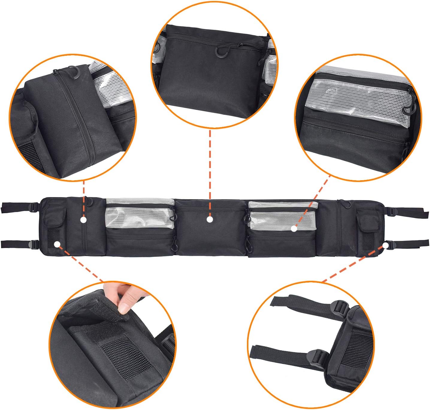 UTV Roll Cage Organizer Case Storage Gear Bags