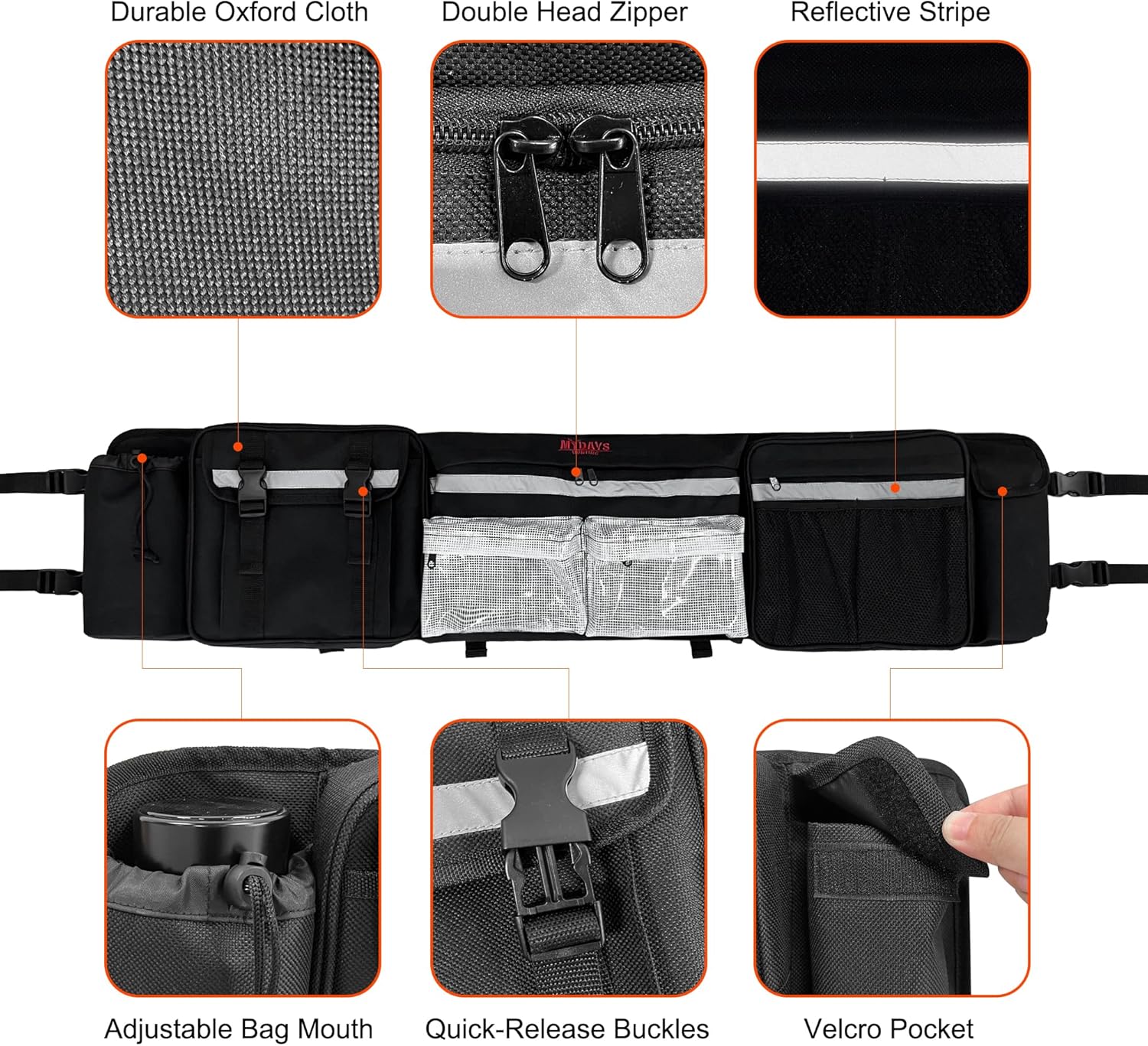 UTV Roll Cage Organizer Case Storage Gear Bags