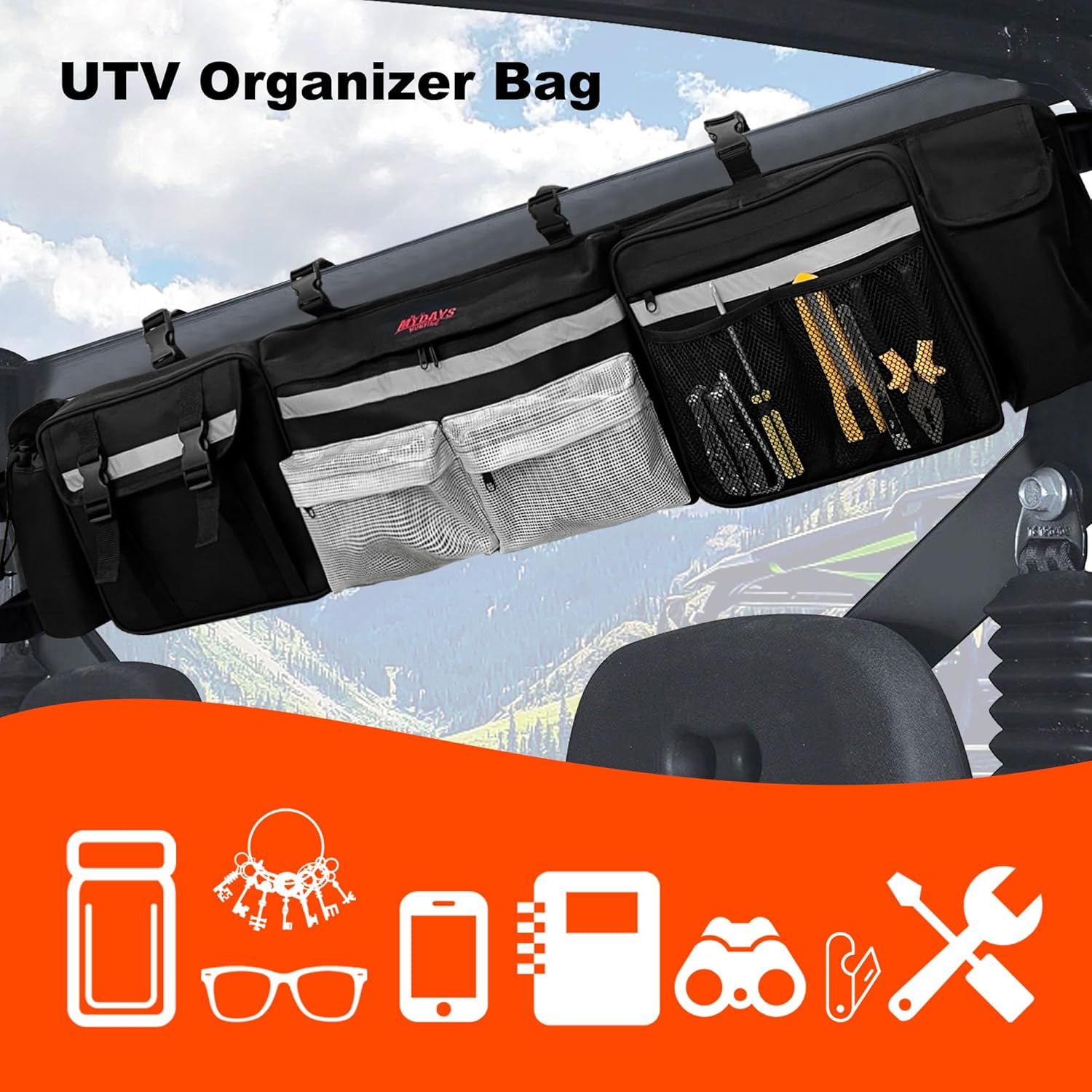 UTV Roll Cage Organizer Case Storage Gear Bags